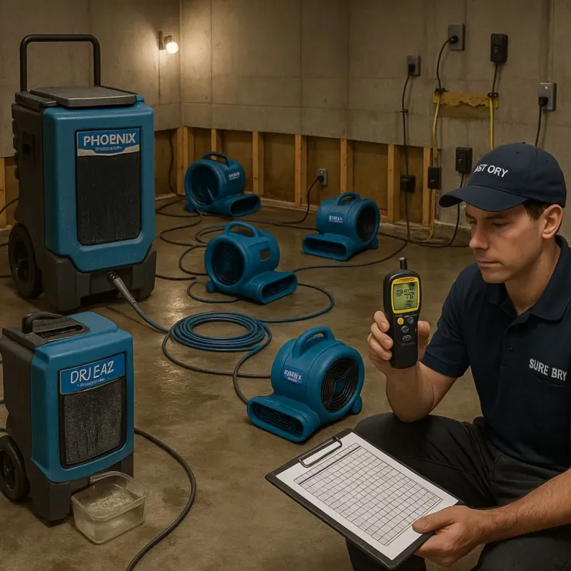 Structural Drying and Dehumidification process in Gibsonburg, OH
